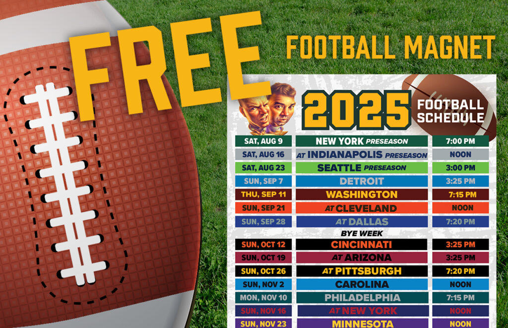 Get your FREE 2025 football schedule magnet at select 102.9 THE HOG events (while supplies last)!