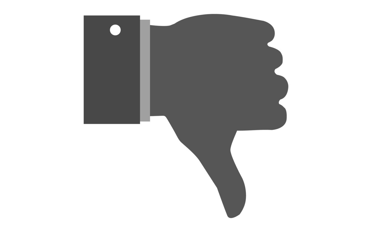 Thumbs-down icon indicating dislike or disapproval