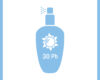 Blue sunscreen spray bottle with sun emblem and '30 Ph' label