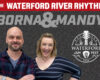 Promo poster for Waterford River Rhythms with two smiling hosts, BORNA & MANDY, plus Waterford Jam Fest logo and 2026 branding; 102.9 The Hog appears in the top banner.