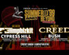 Festival poster for the Summer of ’99 and Beyond tour featuring Limp Bizkit, Creed, Cypress Hill and Bush at Credit Union 1 Amphitheatre in Tinley Park, IL.