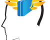 Silhouette of a head in profile with a blue briefcase and yellow wings hovering above, symbolizing ideas, creativity, or rapid thinking.