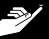 Icon of a white hand tapping a touchscreen against a black background, indicating touch input