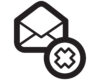 Envelope with an X badge indicating failed email delivery